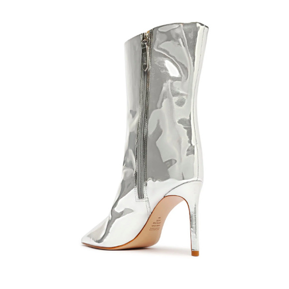 SCHUTZ Silver Mary Specchio Leather Bootie - Picture 4 of 11